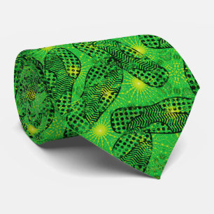 Cravate Skater Boy Green Footprints Motif