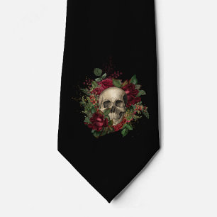 Cravate Skull & Roses Neck Tie Black