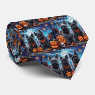 Cravate Skye Terrier Halloween Éffrayant