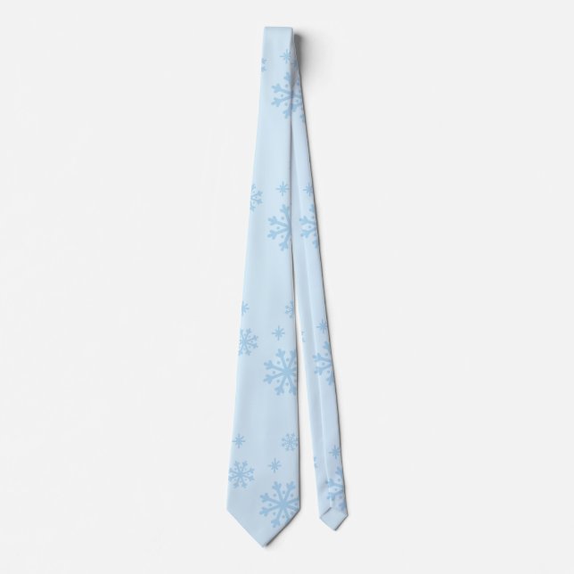 Cravate Snowflakes Motif bleu clair sans voile (Devant)