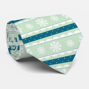Cravate Snowflakes Turquoises de Noël à la Monnaie