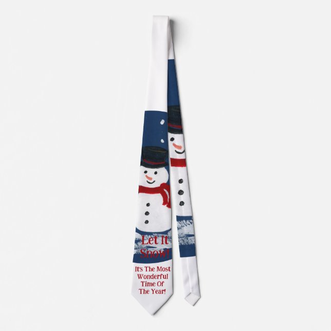 Cravate Snowman Laisser Neige Merveilleuse Année De Temps (Devant)