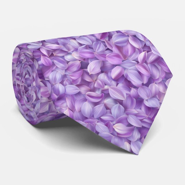 Cravate Soft Lavender Flower Petals Pattern (Roulé)