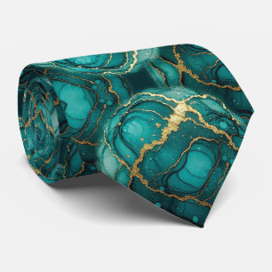 Cravate Soie Fausse Formel Gentleman Téflon Sarcelle + O