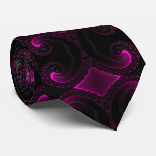 Cravate Soirée Aube Magenta Art Artistique Fractal