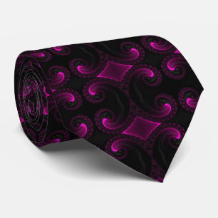 Cravate Soirée Aube Magenta Art Artistique Fractal