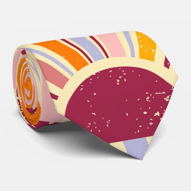 Cravate Soleil boho rétro (Roulé)