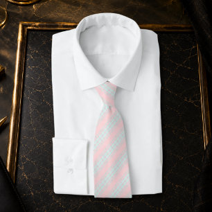 Cravate SORIEL – Tie de mariage rose pastel et menthe