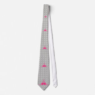 Cravate South Beach Deco (Rose chaud et blanc sur gris)