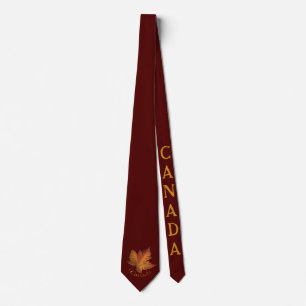 Cravate Souvenir Canada Fun Gold Canada Maple Leaf