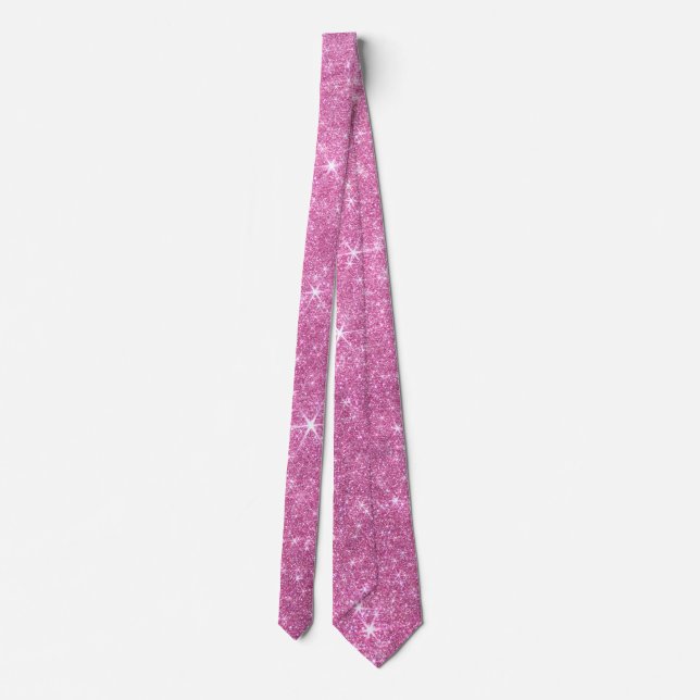 Cravate Sparkle Shiny Glitter Elegant Pink Valentine's Day (Dos)