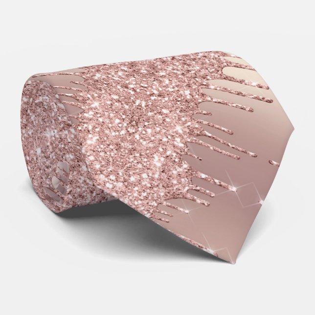Cravate spécial Rose Gold Blush Parties scintillan (Roulé)
