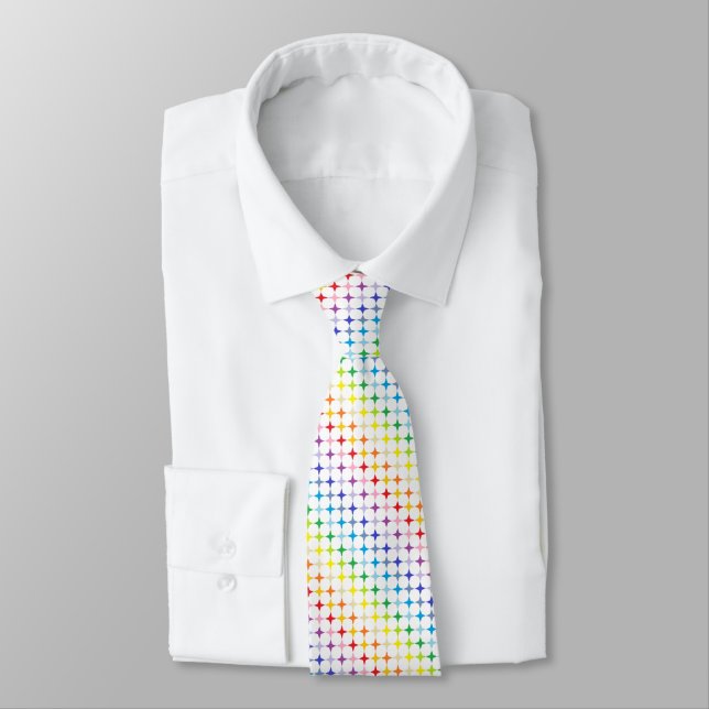 Cravate Spectre plus large 4 points Rainbow Stars (Attaché)