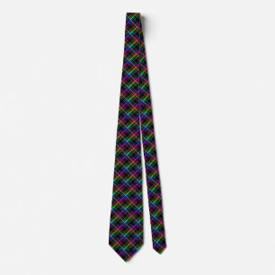 Cravate Spectrum and Black Plaid,