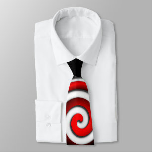 Cravate Spirale hypnotique rouge