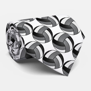 Cravate Sport Volley-ball blanc, noir et gris