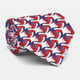 Cravate Sport Volleyball - Rouge, Blanc et Bleu