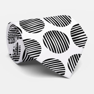 Cravate Spots Lined 190917 - Noir sur Blanc