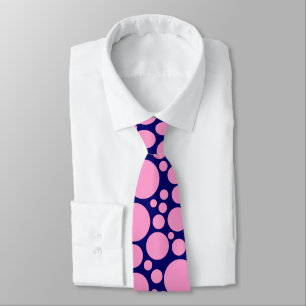 Cravate Spotty - Pink on Dark Blue (000066)