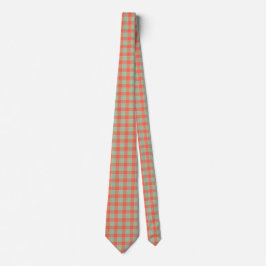 Cravate Spring Rain and Persimmon Plaid Neck Tie