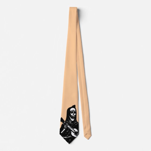 Cravate Squelette Guitare Tan (Devant)
