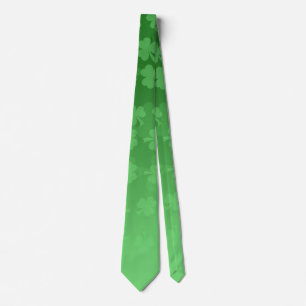 Cravate St. Patrick's Day green shamrock ombre motif