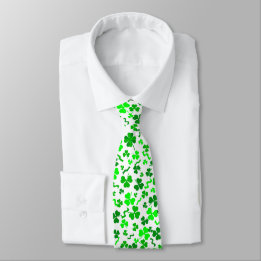 Cravate St Patrick's Day Green Shamrocks Confetti