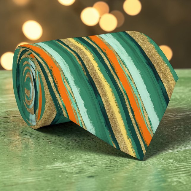 Cravate St. Patrick's Day Striped Custom Necktie (Créateur téléchargé)