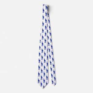 Cravate Statue de la Liberté Motif Bleu et blanc Élégant