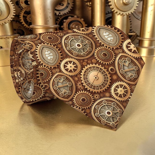 Cravate Steampunk Gears Custom Necktie Tie (Créateur téléchargé)