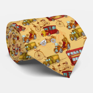 Cravate Steampunk transportation pattern