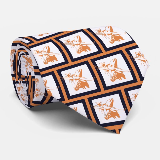 Cravate Steer Longhorn Steer Team Mascotte Football Neckti (Roulé)