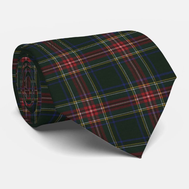 Cravate Stewart Black Original Tartan écossais (Roulé)
