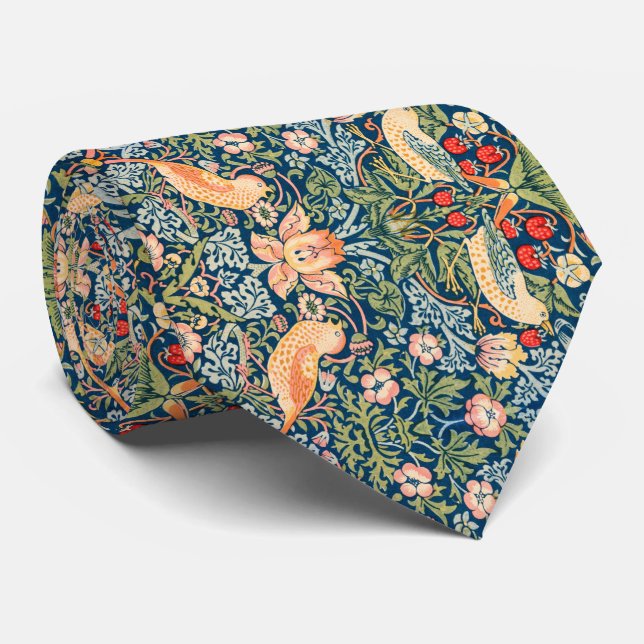 Cravate Strawberry Thief (par William Morris) (Roulé)