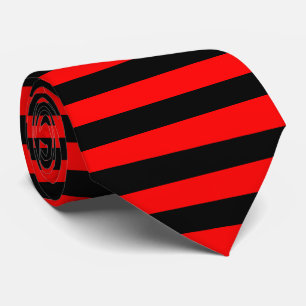 Cravate stripes black & red