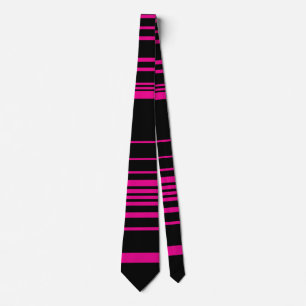 Cravate Stripes complexes - Magenta et Noir