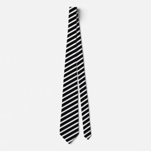 Cravate Stripes diagonales traditionnelles noires et blanc