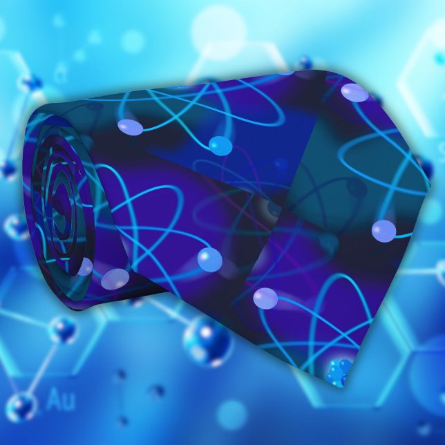 Cravate Structure atomique bleue (Modern Cool Blue Atomic Structure Science Neck Tie)