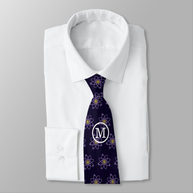 Cravate Structure atomique or et argent Monogram Science (Attaché)