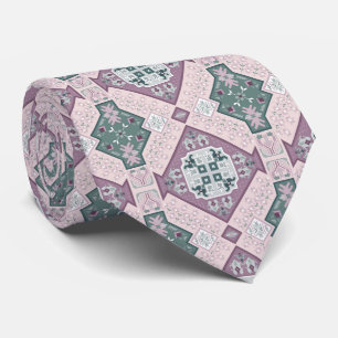 Cravate Style Bohème Artistique Violet et Turquoise