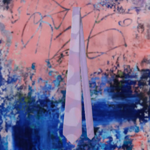 Cravate Sucrerie Pailletée   Motif Cœur Lavande