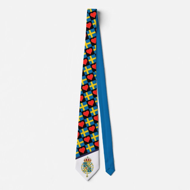 Cravate Suède Drapeau et coeur Manteau de la fierté suédoi (Devant)