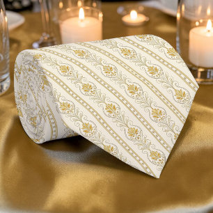 Cravate sur mesure en damas doré élégant