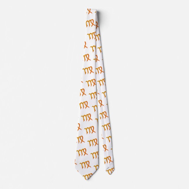 Cravate Symbole astrologique Virgo Gold Zodiac (Devant)