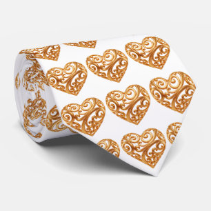 Cravate Symbole de l'amour au cœur doré intemporel