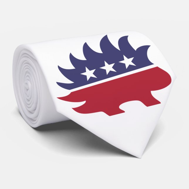 Cravate Symbole de Porcupine du Parti Libertarien (Roulé)