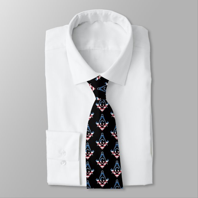 Cravate Symbole Freemasonic des États-Unis (Attaché)