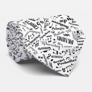 Cravate Symbole Notation Compositeurs Musique Classique Bl