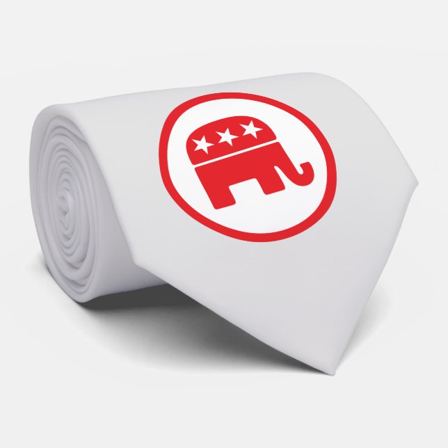 Cravate Symbole politique du parti républicain (éléphant) (Roulé)