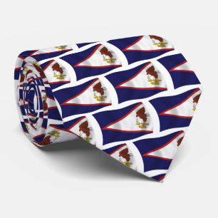 Cravate T-shirt avec drapeau des Samoa américaines